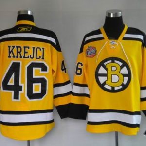 Bruins #46 David Krejci Stitched Winter Classic Yellow Jersey