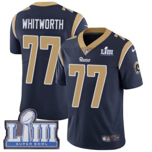 Los Angeles Rams #77 Andrew Whitworth Navy Blue Super Bowl LIII Vapor Untouchable Limited Stitched Jersey