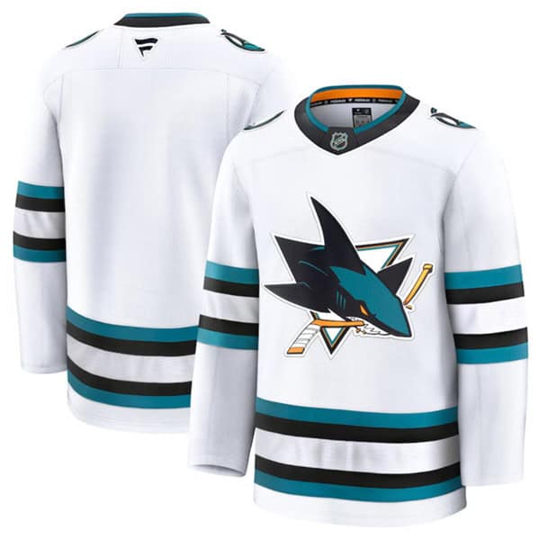San Jose Sharks Blank White 2024-25 Away Stitched Jersey