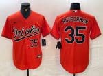 Baltimore Orioles #35 Adley Rutschman Orange With Patch Cool Base Stitched Jersey