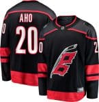 Carolina Hurricanes #20 Sebastian Aho Black Stitched Jersey