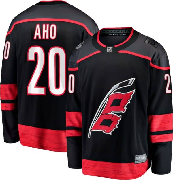 Carolina Hurricanes #20 Sebastian Aho Black Stitched Jersey