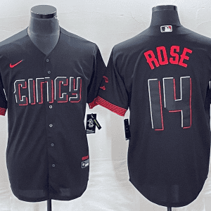 Cincinnati Reds #14 Pete Rose Black 2023 City Connect Cool Base Stitched Jersey