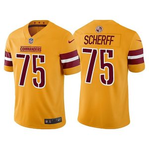 Washington Commanders #75 Brandon Scherff Gold Vapor Untouchable Stitched Football Jersey
