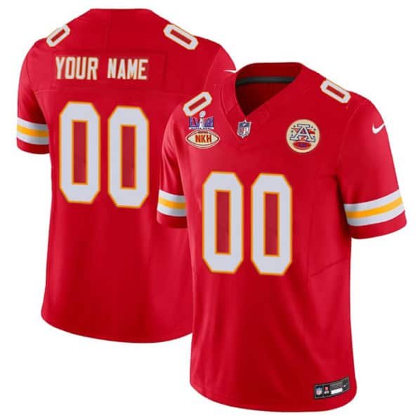 Kansas City Chiefs Custom Red 2024 F.U.S.E. Super Bowl LVIII Patch With "NKH" Patch Vapor Untouchable Limited Stitched Jersey