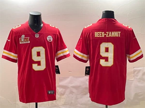 Kansas City Chiefs #9 Louis Rees-Zammit Red 2025 Super Bowl LIX Patch Vapor Untouchable Limited Stitched Jersey
