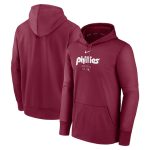 Philadelphia Phillies Burgundy Collection Practice Performance Pullover Hoodie