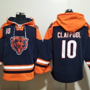 Chicago Bears #10 Chase Claypool Navy Ageless Must-Have Lace-Up Pullover Hoodie
