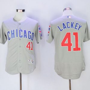 Cubs #41 John Lackey Grey Flexbase Authentic Collection Road Stitched Jersey
