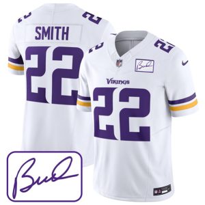 Minnesota Vikings #22 Harrison Smith White 2023 F.U.S.E. Bud Grant Patch Limited Stitched Jersey