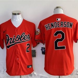 Baltimore Orioles #2 Gunnar Henderson Orange 2024 With Patch Cool Base Stitched Jersey
