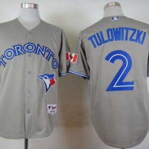 Blue Jays #2 Troy Tulowitzki Grey Stitched Jersey