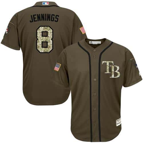 Rays #8 Desmond Jennings Green Salute To Service Stitched Jersey