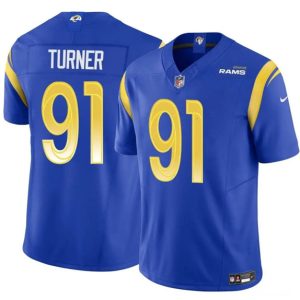 Los Angeles Rams #91 Kobie Turner Blue 2025 F.U.S.E. Vapor Untouchable Stitched Jersey