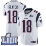 New England Patriots #18 Matt Slater White Super Bowl LIII Vapor Untouchable Limited Stitched Jersey
