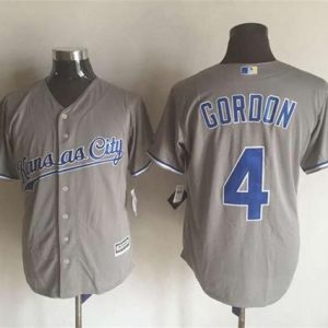 Royals #4 Alex Gordon New Grey Cool Base Stitched Jersey