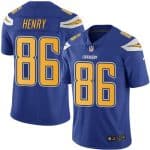 Chargers #86 Hunter Henry Electric Blue Stitched Limited Rush Nike Jersey