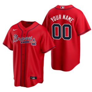 Atlanta Braves Customized Custom Red Cool Base Stitched Jersey