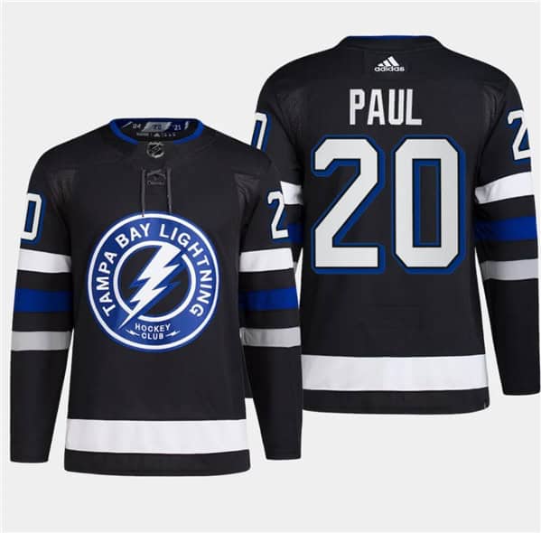 Tampa Bay Lightning #20 Nicholas Paul Black Alternate Premier Breakaway Stitched Jersey