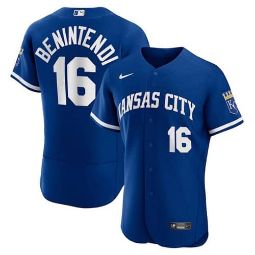 Kansas City Royals #16 Andrew Benintendi Blue Flex Base Stitched Jersey