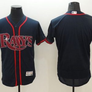 Rays Blank Dark Blue Fashion Stars Stripes Flexbase Authentic Stitched Jersey