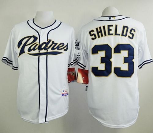 Padres #33 James Shields White Cool Base Stitched Jersey