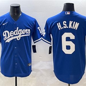 Los Angeles Dodgers #6 H.S.Kim Royal Cool Base Stitched Jersey