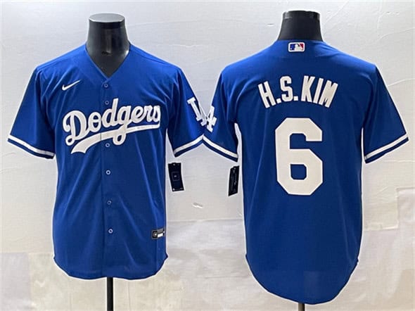 Los Angeles Dodgers #6 H.S.Kim Royal Cool Base Stitched Jersey