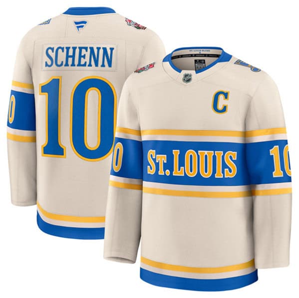 St. Louis Blues #10 Brayden Schenn Cream 2024-25 Winter Classic Stitched Jersey