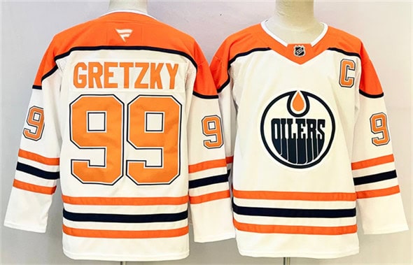Edmonton Oilers #99 Wayne Gretzky White Orange 2024-25 With C Patch Heritage Classic Primegreen Stitched Jersey