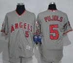 Angels Of Anaheim #5 Albert Pujols Grey Flexbase Authentic Collection Stitched Jersey