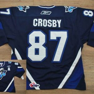 Hockey League #87 Sidney Crosby Stitched Navy Blue Jersey
