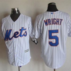 Mets #5 David Wright White(Blue Strip) New Cool Base Stitched Jersey