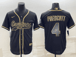Dallas Cowboys #4 Dak Prescott Black Gold With Patch Cool Base Stitched Baseball Jersey