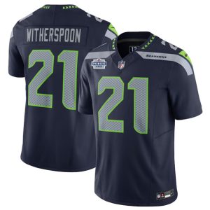 Seattle Seahawks #21 Devon Witherspoon Navy 2023 F.U.S.E. Prem1ere Patch Vapor Untouchable Limited Stitched Jersey
