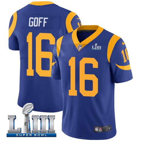 Los Angeles Rams #16 Jared Goff Royal Blue Super Bowl LIII Vapor Untouchable Limited Stitched Jersey