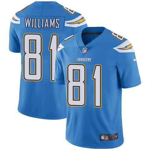 Los Angeles Chargers #81 Mike Williams Electric Blue Vapor Untouchable Limited Stitched Jersey