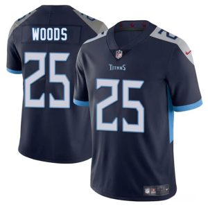 Tennessee Titans #25 Xavier Woods Navy 2025 Vapor Untouchable Stitched Jersey