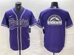 Colorado Rockies Purple Team Big Logo Cool Base Stitched Jersey