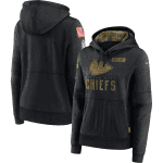 Kansas City Chiefs 2020 Black Salute To Service Sideline Performance Pullover Hoodie (Run Small)