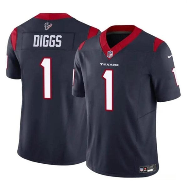 Houston Texans #1 Stefon Diggs Navy 2024 F.U.S.E Vapor Untouchable Limited Stitched Jersey