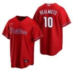 Philadelphia Phillies #10 J.T. Realmuto Red Cool Base Stitched Jersey
