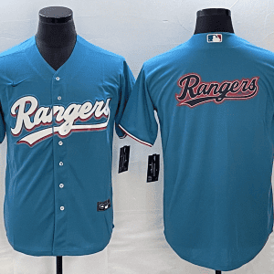 Texas Rangers Blue Team Big Logo Cool Base Stitched Jersey