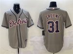 Detroit Tigers #31 Riley Greene Gray With Patch Cool Base Stitched Jersey