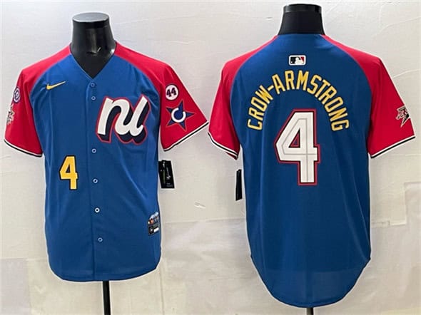 National League #4 Pete Crow-Armstrong Blue Red Alternate 2025 All-Star With Patch Edition Limited Stitched Jersey