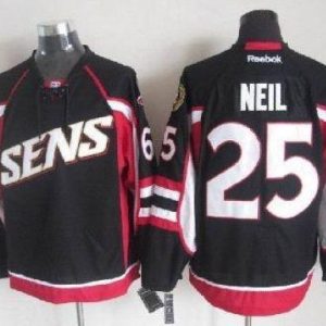Senators #25 Chris Neil Black Throwback Stitched Jersey