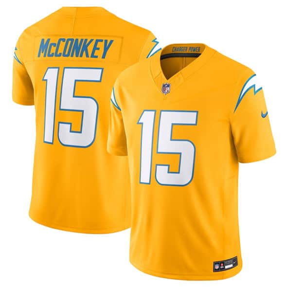 Los Angeles Chargers #15 Ladd McConkey Gold 2025 F.U.S.E. AlternateVapor Limited Stitched Jersey