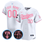 Los Angeles Angels Custom White Pink Stitched Jersey