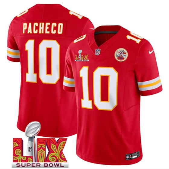 Kansas City Chiefs #10 Isiah Pacheco Red 2025 F.U.S.E. Super Bowl LIX Patch Vapor Untouchable Limited Stitched Jersey