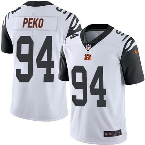 Bengals #94 Domata Peko White Stitched Limited Rush Nike Jersey